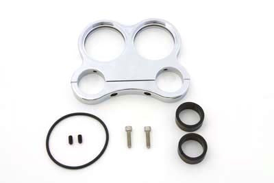 V-Twin Chrome Billet 48mm Dual Gauge Mount - 39-0604
