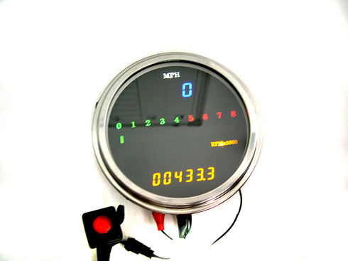 V-Twin LED Digital Speedometer and Tachometer Assembly - 39-0609