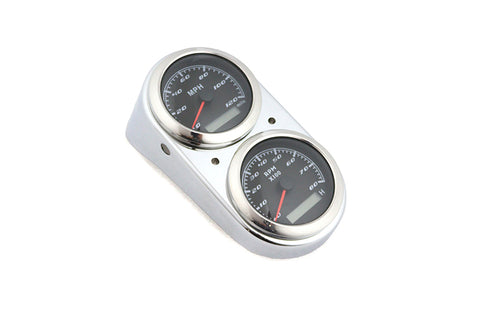 V-Twin GPS Speedometer and Tachometer Dash Kit Chrome - 39-0840