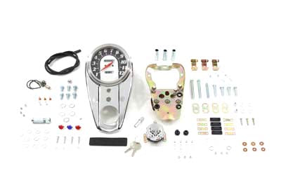 V-Twin Chrome Three Light Dash Cover Kit with 2240:60 Ratio Speedom - 39-0964