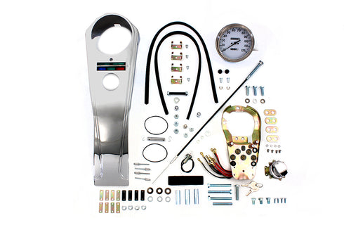 V-Twin Long Rider Style Dash Kit with 2:1 Speedometer - 39-0973