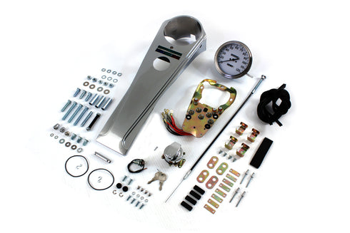 V-Twin Long Rider Style Dash Kit with 2:1 Speedometer - 39-0973