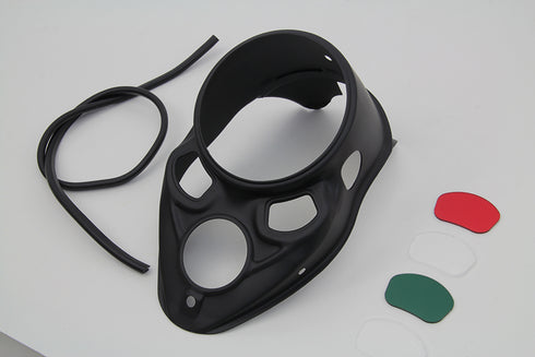 V-Twin Black Skull Dash Panel with Red Lens - 39-1530