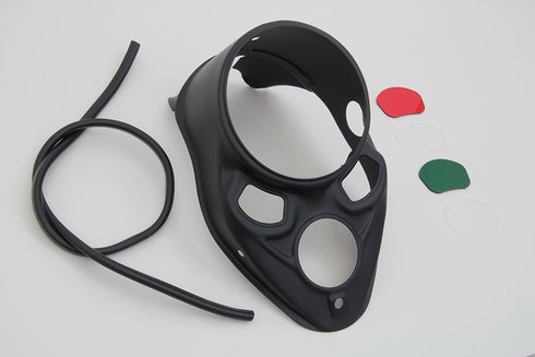 V-Twin Black Skull Dash Panel with Red Lens - 39-1530