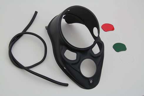 V-Twin Black Skull Dash Panel with Red Lens - 39-1530