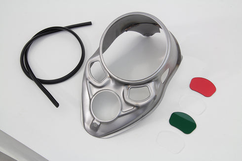 V-Twin Raw Skull Dash Panel with Red Lens - 39-1779