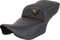 SADDLEMEN Roadsofa™ Extended Reach Seat - without Backrest - Honeycomb - Orange Stitch - FLTR/FLHX '23-'24 823-07-19003