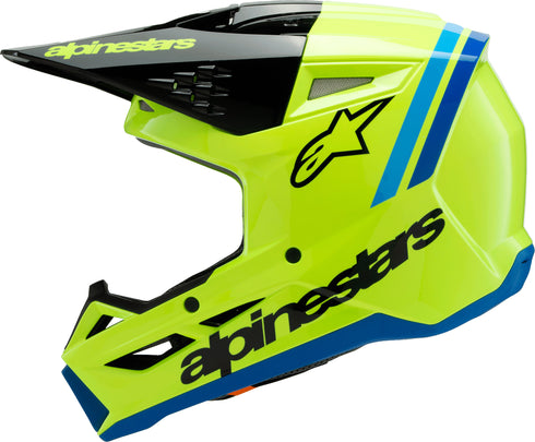 ALPINESTARS Sm3 Youth Radium Helmet Ylw Fluo/Blk/Blue Ym - 482-00085YM