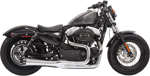 BASSANI XHAUST Mega Power Exhaust - Chrome - Short - '14-'21 XL with Mid/Forward Controls 1X32R