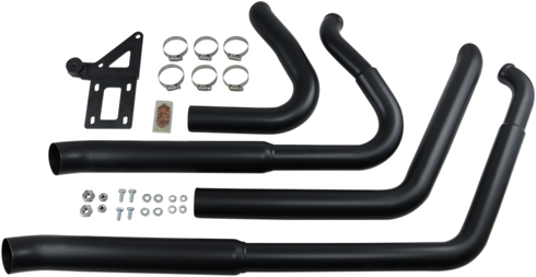 BASSANI XHAUST Pro Street Exhaust - Black - Softail 1S34DB