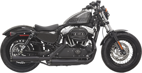 BASSANI XHAUST Firepower Series Slip-On Mufflers - Black - Fluted - Sportster 1X27TB