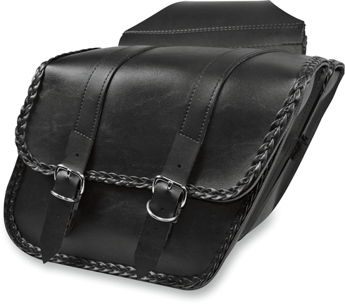 WILLIE & MAX LUGGAGE Braided Slant Saddlebag - Black - Compact 58707-20