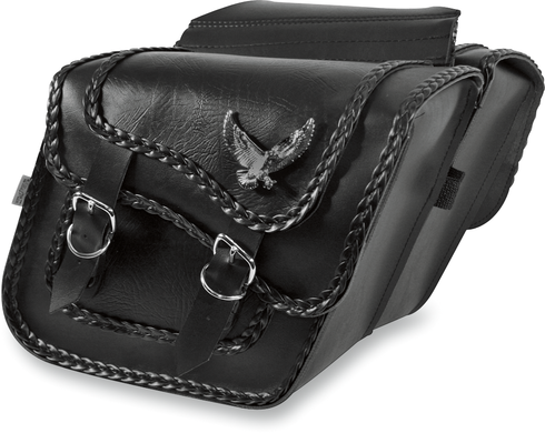 WILLIE & MAX LUGGAGE Black Magic Saddlebag - Black - Slant - Standard 58708-20
