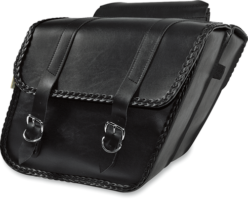 WILLIE & MAX LUGGAGE Braided Slant Saddlebag - Black - Standard 58701-20