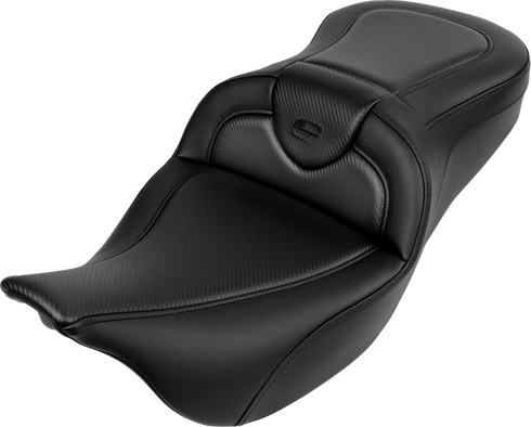 SADDLEMEN Roadsofa™ Seat - without Backrest - Carbon Fiber - Black Stitch - 'FL '08-'19 808-07B-18500