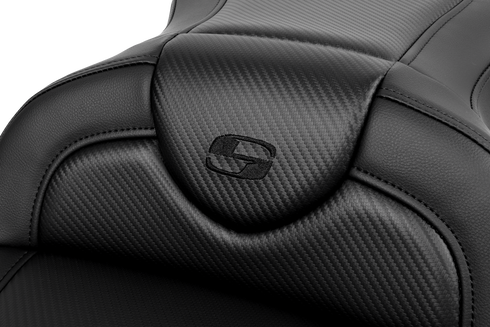 SADDLEMEN Roadsofa™ Seat - without Backrest - Carbon Fiber - Black Stitch - 'FL '08-'19 808-07B-18500