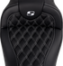 SADDLEMEN Roadsofa™ Seat - with Backrest - White Stitch - FL '08-'23 808-07B-182B6