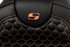 SADDLEMEN RoadSofa™ Seat - Honeycomb - Orange Stitch - without Backrest - FLH/FLT '08-'23 808-07B-18903