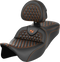 SADDLEMEN RoadSofa™ Seat - Honeycomb - Orange Stitch - with Backrest - FLH/FLT '08-'23 808-07B-189B3