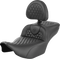 SADDLEMEN Roadsofa™ Extended Reach Seat - with Backrest - Honeycomb - FLTR/FLHX '23-'24 823-07-190B0