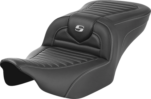 SADDLEMEN Roadsofa™ Seat - without Backrest - Tuck-n-Roll - Carbon Fiber - FLTR/FLHX '23-'24 823-07-20400