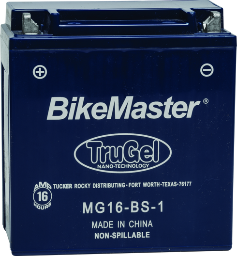 BikeMaster TruGel Battery MG16-BS-1
