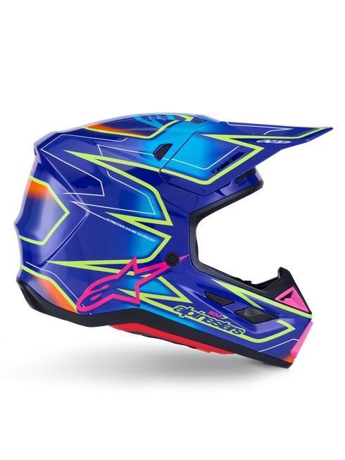 ALPINESTARS Sm7 Cast Helmet Blue/Pnk/Ylw Fluo Glossy Sm - 482-00193S