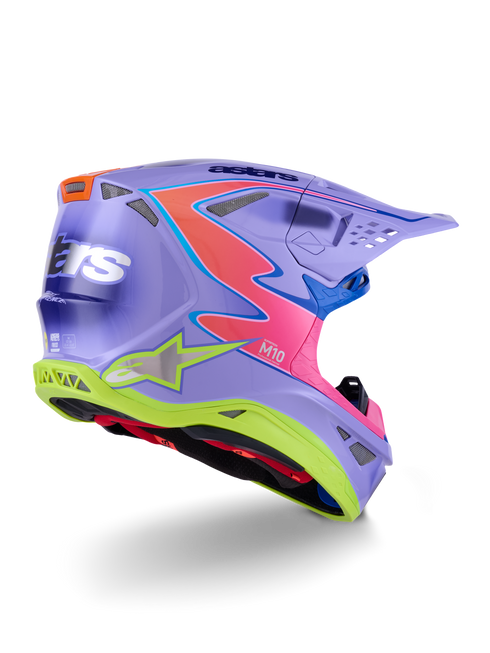 ALPINESTARS S M10 Jett Lawrence R01 Helmet Purp/Pnk Fluo/Ylw Fluo Gls 2x - 482-001952X