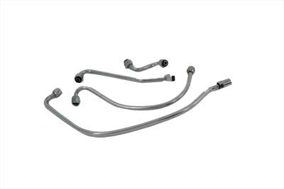 V-Twin Chrome Oil Line Set - 40-0101