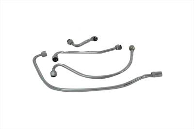 V-Twin Chrome Oil Line Set - 40-0101