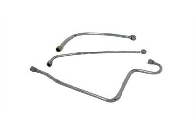 V-Twin Chrome Oil Line Set - 40-0102