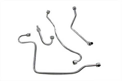 V-Twin Panhead Oil Line Set Chrome - 40-0103