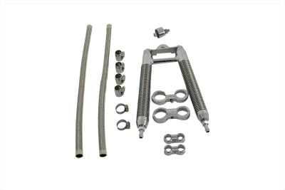 V-Twin Dual Tube Oil Cooler Kit Chrome - 40-0347