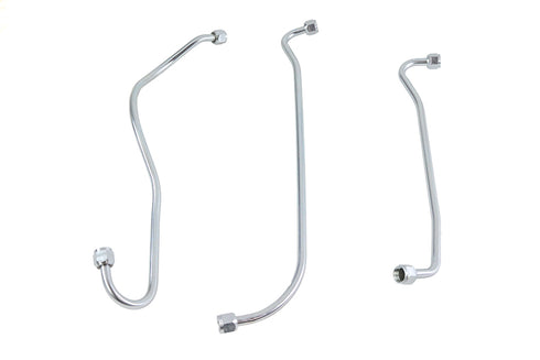 V-Twin U/UL Oil Line Set Zicad Plated - 40-0647