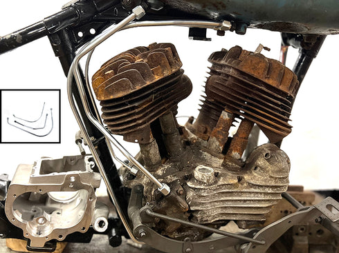 V-Twin 45 W/G Oil Line Set Zicad Plated - 40-0649