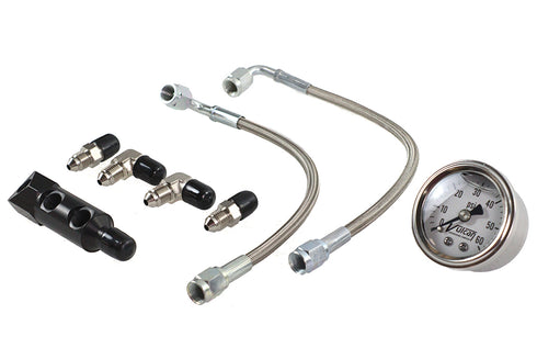 V-Twin Panhead Rocker Box Oil Line and Gauge Kit - 40-0759