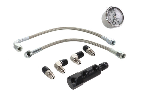V-Twin Panhead Rocker Box Oil Line and Gauge Kit - 40-0759