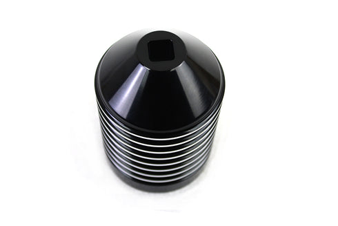 V-Twin Finned Black Anodized Oil Filter Kit with Raw Accents - 40-0988