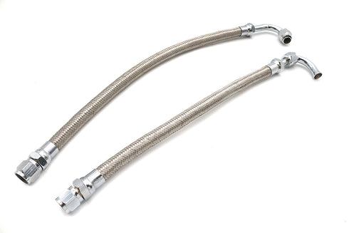 V-Twin Big Twin Oil Line Set 3 Piece Stainless Steel - 40-2531