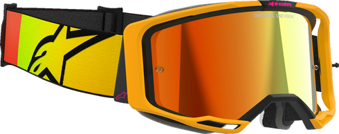ALPINESTARS GOGGLES Vision 8 Goggle - Corp - Yellow/Pink - Red Mirror Lens 5101625-5023