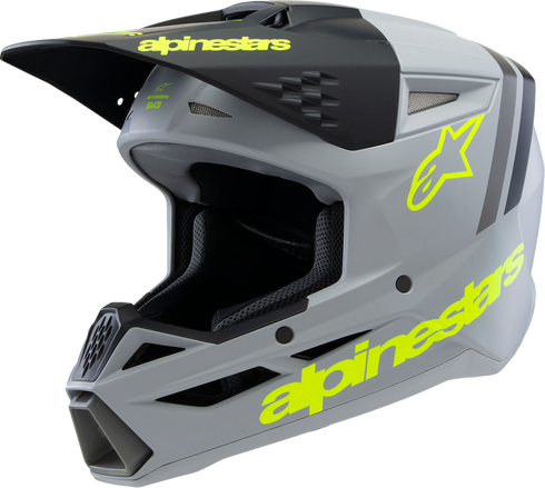 ALPINESTARS Youth SM3 Helmet - Radium - Matte Gray/Black/Yellow Fluo - Medium 8301825-9510-YM