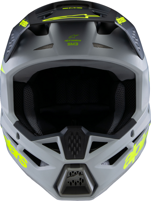 ALPINESTARS Youth SM3 Helmet - Radium - Matte Gray/Black/Yellow Fluo - Small 8301825-9510-YS