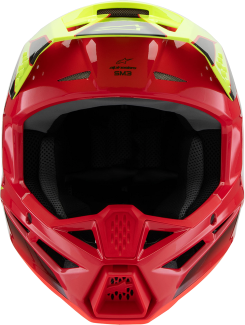 ALPINESTARS Youth SM3 Helmet - Fray - Gloss Red/Yellow Fluo/Black - Large 8301625-3051-YL