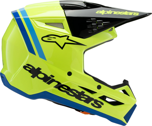 ALPINESTARS Youth SM3 Helmet - Radium - Gloss Yellow Fluo/Black/Blue - Medium 8301825-5017-YM