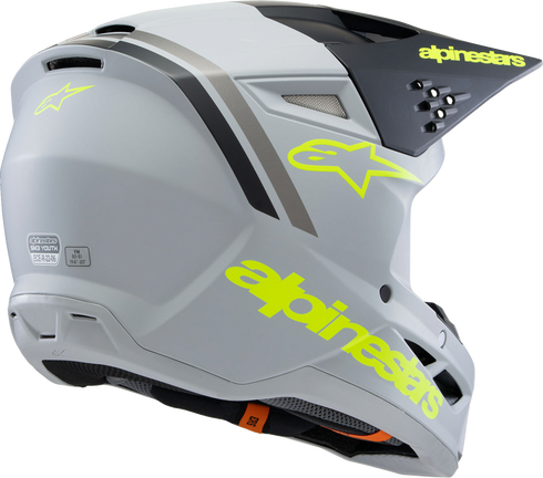ALPINESTARS Youth SM3 Helmet - Radium - Matte Gray/Black/Yellow Fluo - Medium 8301825-9510-YM