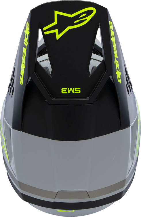 ALPINESTARS Youth SM3 Helmet - Radium - Matte Gray/Black/Yellow Fluo - Medium 8301825-9510-YM
