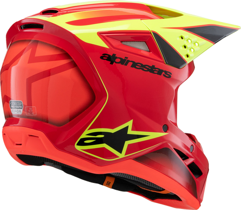 ALPINESTARS Youth SM3 Helmet - Fray - Gloss Red/Yellow Fluo/Black - Large 8301625-3051-YL