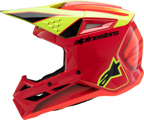 ALPINESTARS Youth SM3 Helmet - Fray - Gloss Red/Yellow Fluo/Black - Medium 8301625-3051-YM