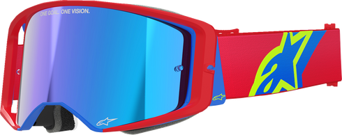 ALPINESTARS GOGGLES Supertech Goggle - Corp - Red/Blue - ABS Vision - Blue Mirror Lens 5100325-3055