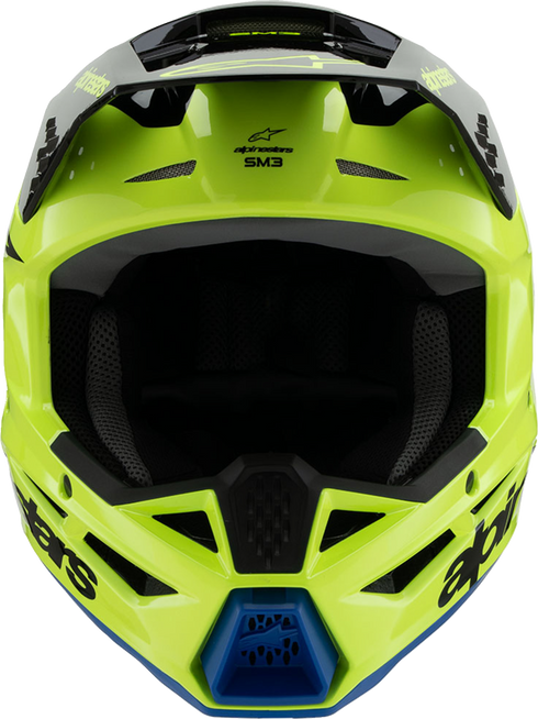 ALPINESTARS Youth SM3 Helmet - Radium - Gloss Yellow Fluo/Black/Blue - Small 8301825-5017-YS